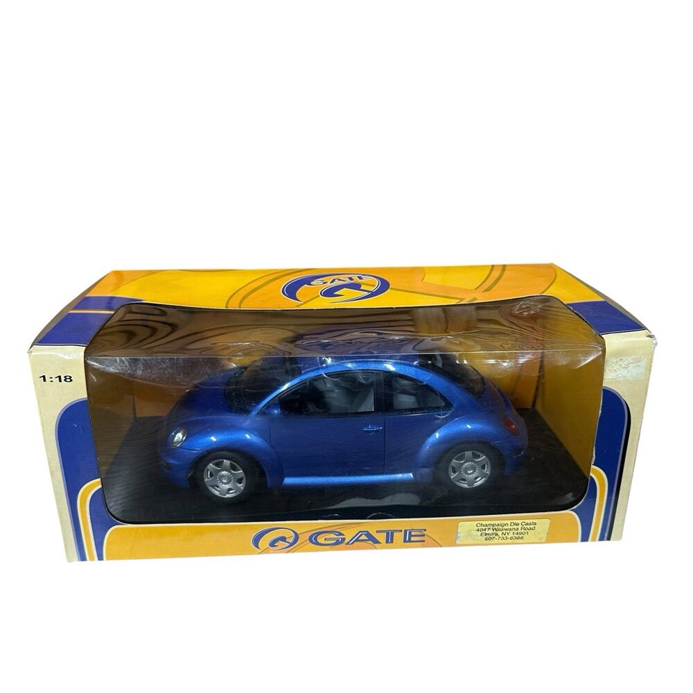 VW New Beetle Coupe '98 Gateway Global LTD Die Cast Car 1:18 Scale Blue 8.5"